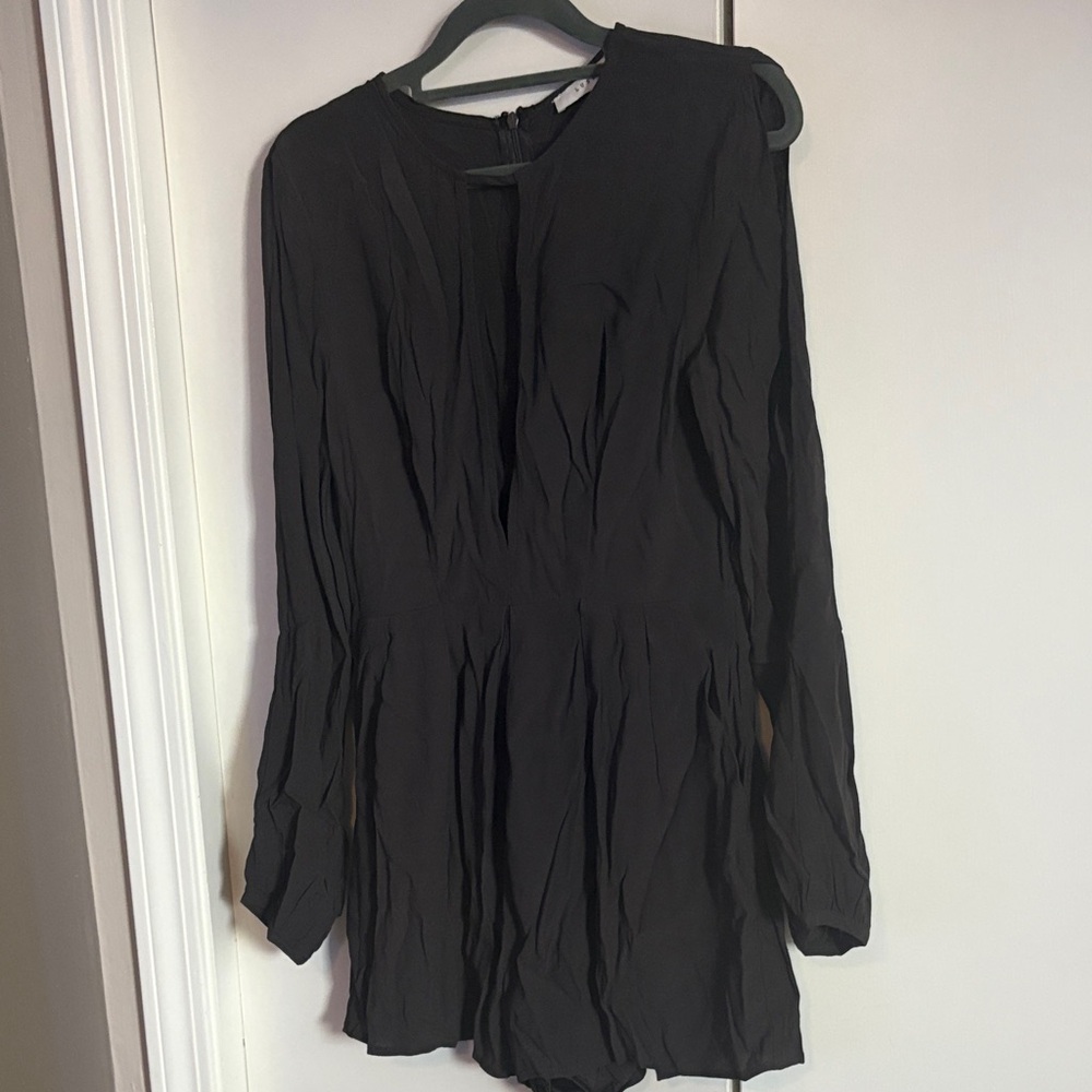 Lush Black Long Sleeve Romper